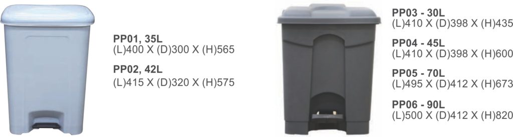 Otto Foot Pedal bins- PP01, 35L-PP03-30L